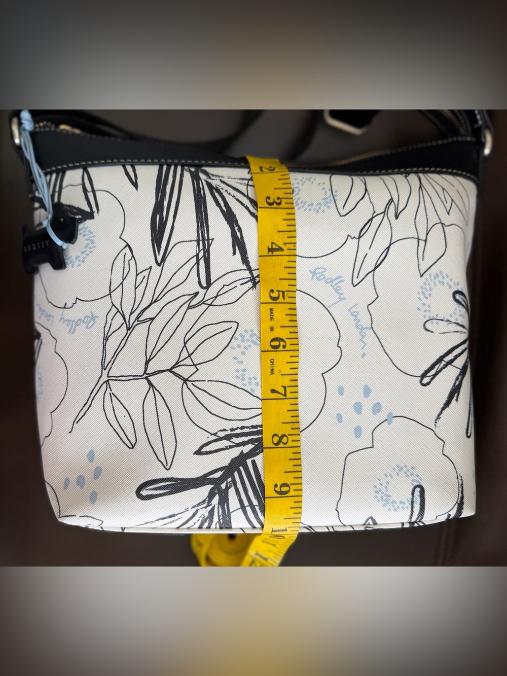 RADLEY LONDON Black & Cream Floral-Print Crossbody Bag - Picture 12 of 13